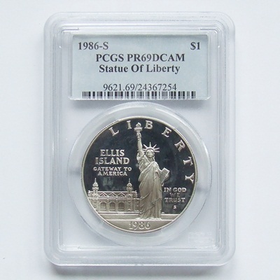 1986-S USA Silver Proof $1 - Statue of Liberty PCGS PR69 DCAM - Click Image to Close